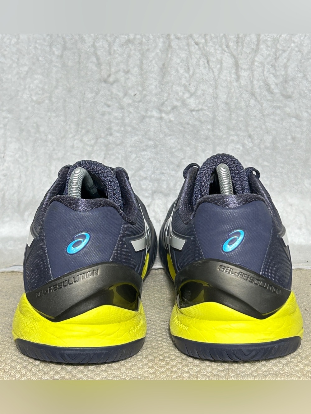 Asics Mens Blue/Yellow GEL-Resolution 8 Tennis Athletic Sneakers Shoes SZ 12 - Picture 4 of 11